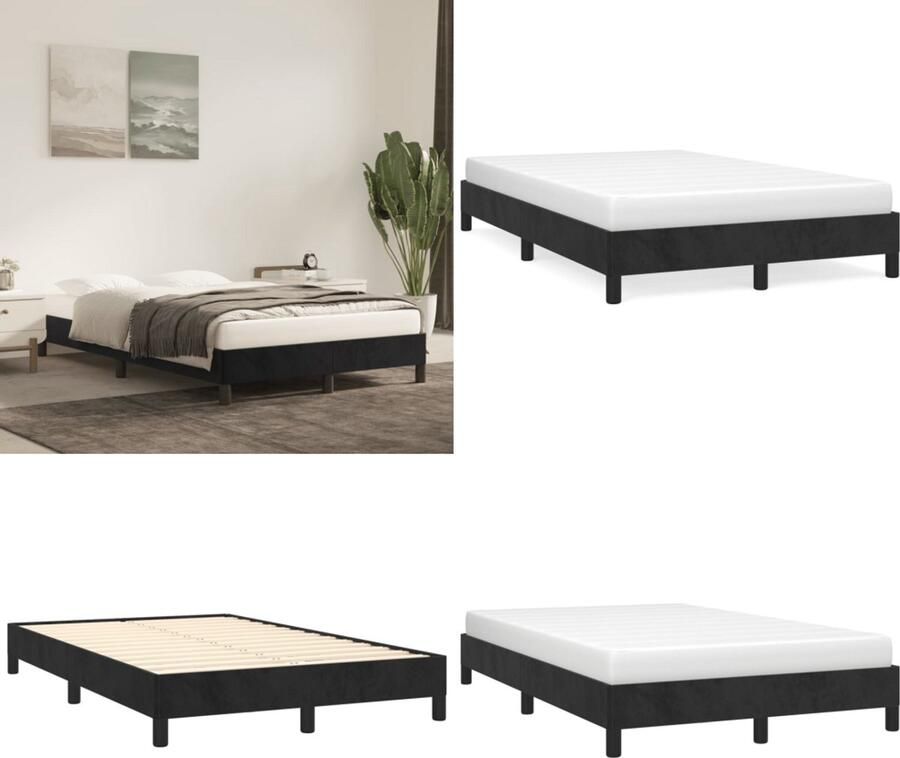 VidaXL Bedframe zonder matras 120x200 cm fluweel zwart - Foto 3