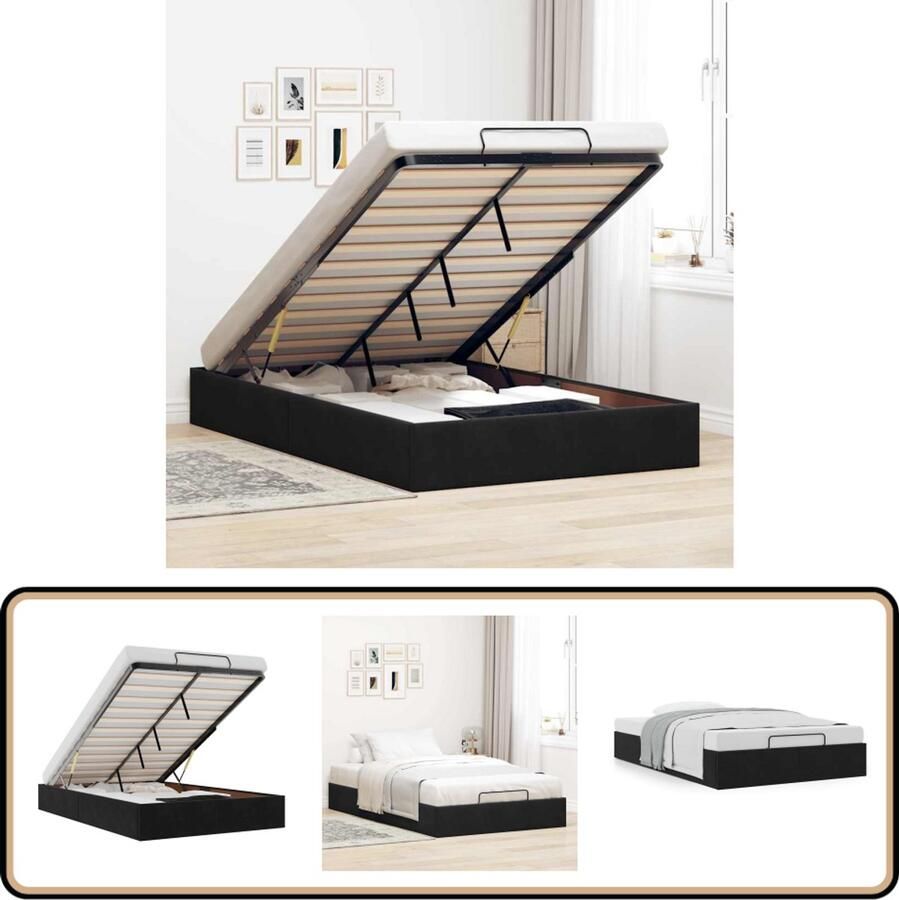 VidaXL Bedframe zonder matras 120x200 cm fluweel zwart