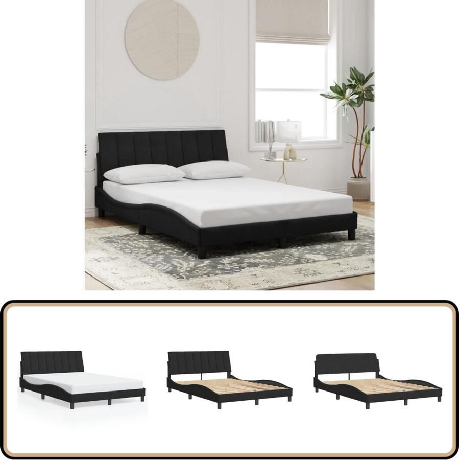VidaXL Bedframe zonder matras 120x200 cm fluweel zwart