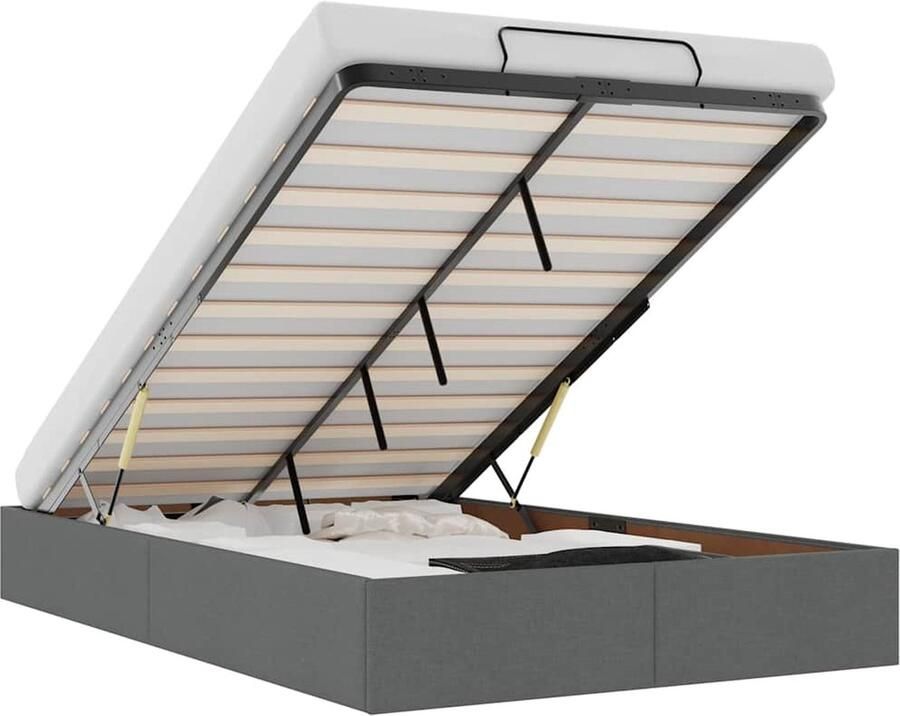 VidaXL Bedframe zonder matras 120x190 cm stof donkergrijs - Foto 2