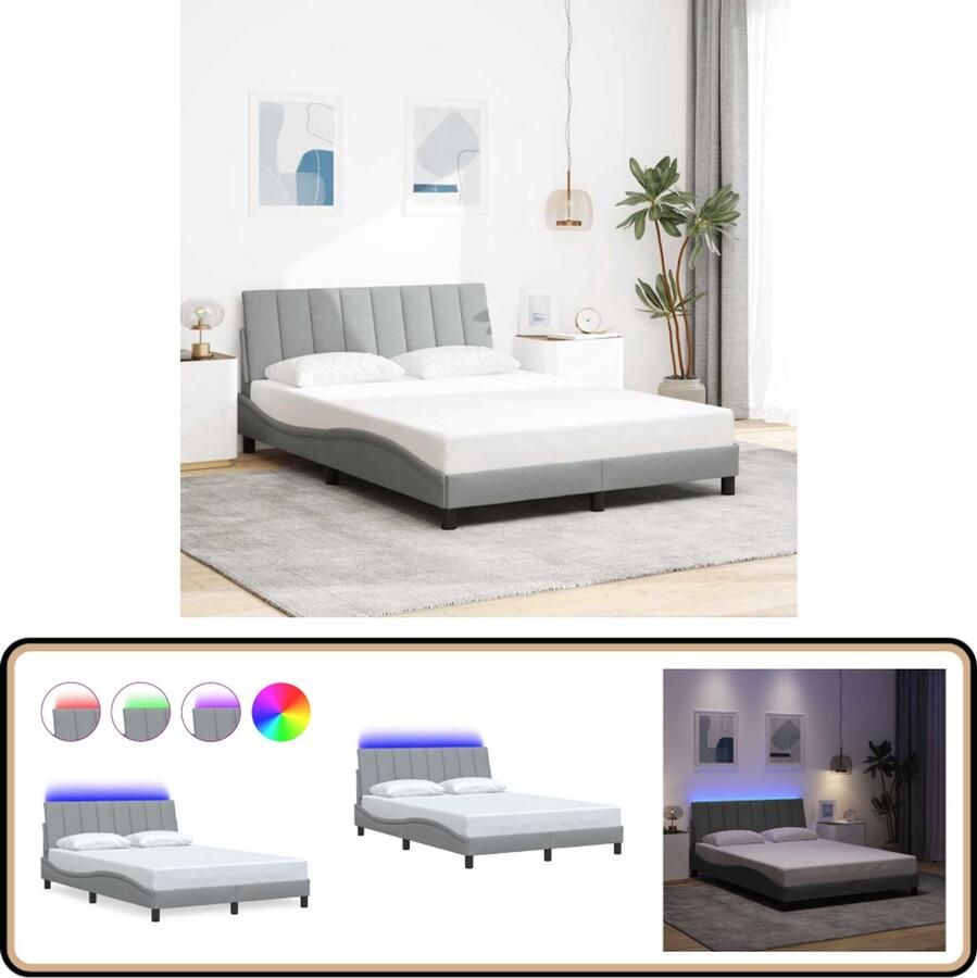 VidaXL Bedframe zonder matras 120x200 cm stof lichtgrijs