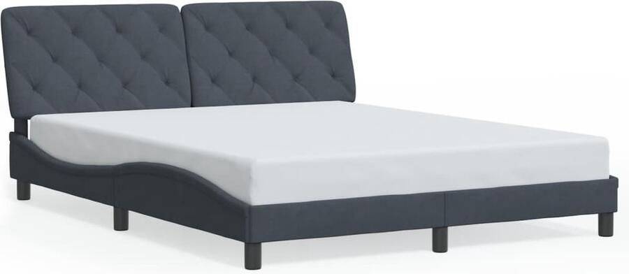 VidaXL Bedframe zonder matras 160x200 cm fluweel donkergrijs - Foto 4