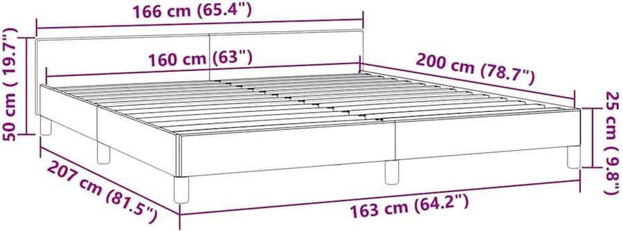 VidaXL -Bedframe-met-hoofdeinde-fluweel-zwart-160x200-cm - Foto 7