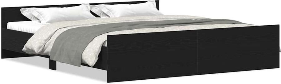 VidaXL Bedframe zonder matras 180x200 cm bewerkt hout zwart eikenkleurig