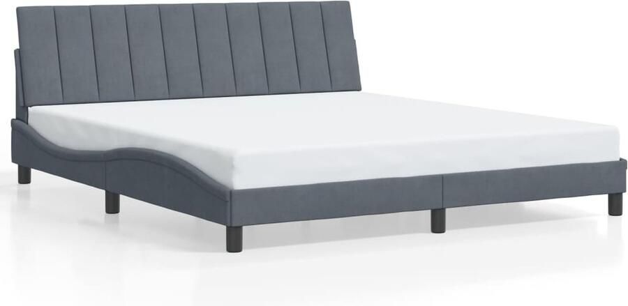 VidaXL Bedframe zonder matras Hanko 180x200 cm fluweel donkergrijs - Foto 3
