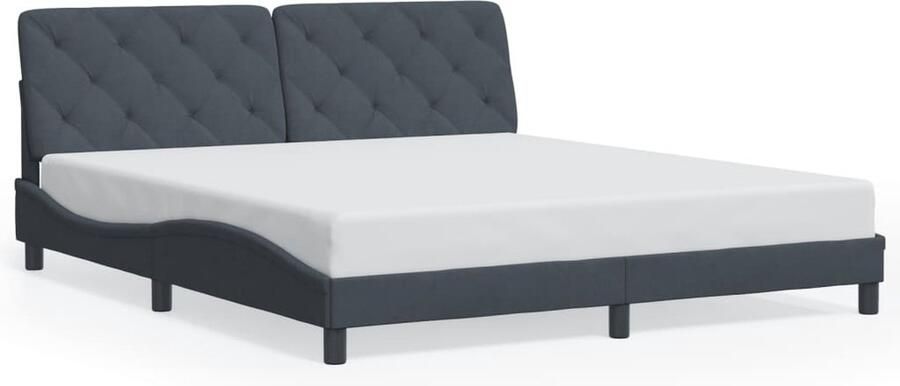 VidaXL -Bedframe-met-hoofdeinde-fluweel-donkergrijs-180x200-cm
