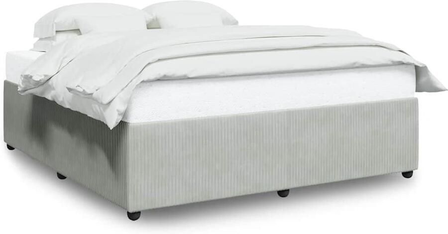 VidaXL Bedframe zonder matras 180x200 cm fluweel lichtgrijs - Foto 2