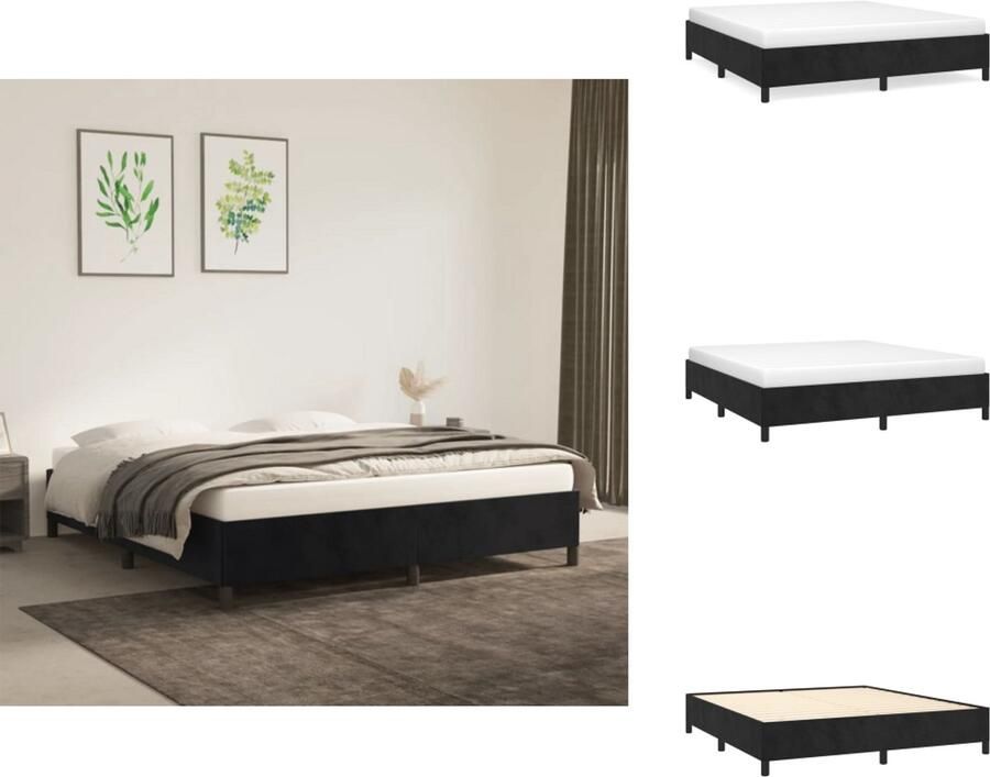 VidaXL Bedframe zonder matras 180x200 cm fluweel zwart - Foto 4