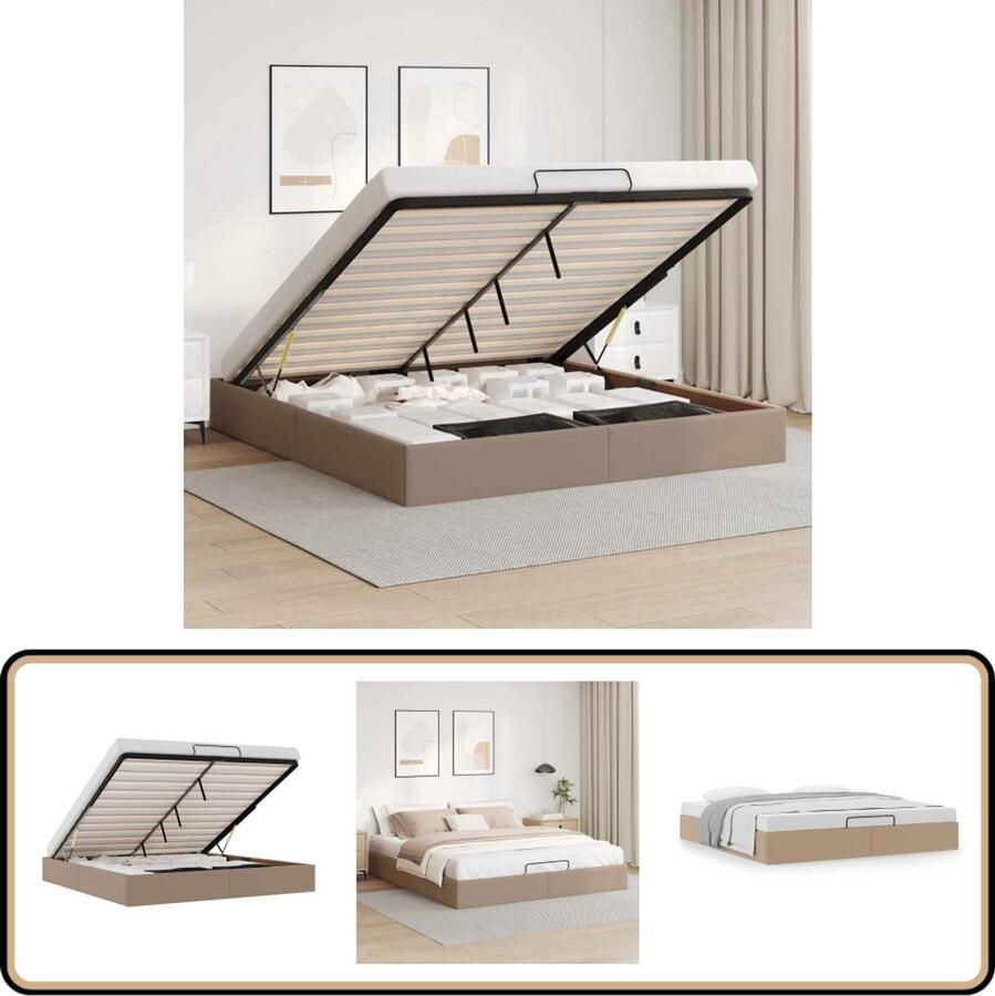 VidaXL Bedframe zonder matras 180x200 cm kunstleer cappuccinokleurig