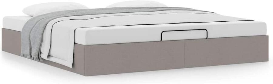 VidaXL Bedframe zonder matras 160x200 cm stof taupe