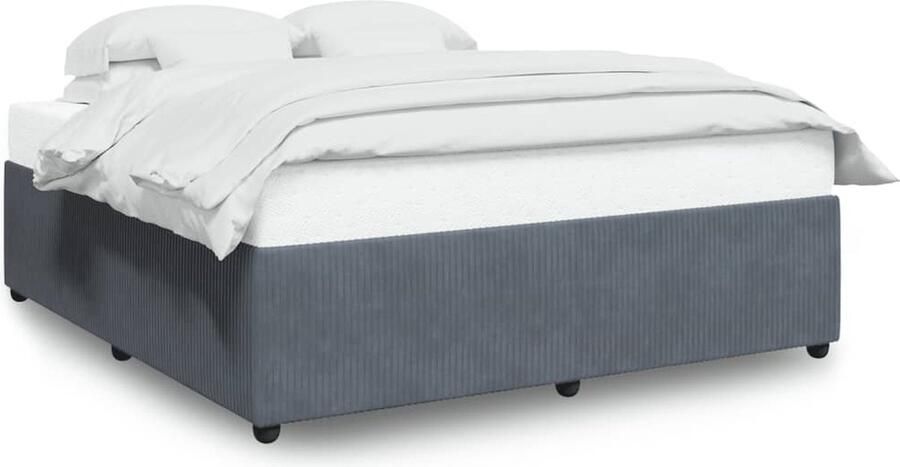 VidaXL Bedframe zonder matras 200x200 cm fluweel donkergrijs - Foto 2