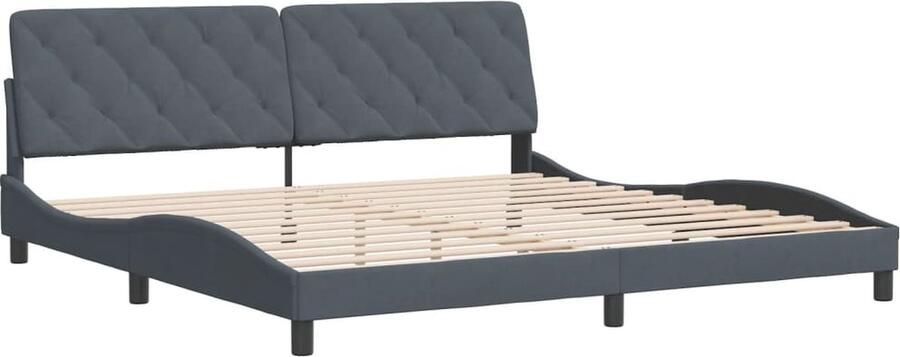 VidaXL Bedframe zonder matras 200x200 cm fluweel donkergrijs - Foto 4