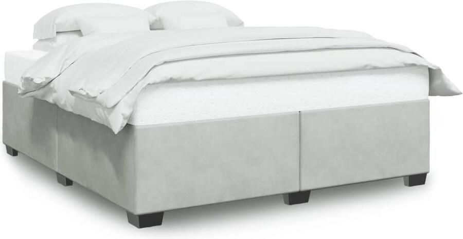 VidaXL Bedframe zonder matras 200x200 cm fluweel lichtgrijs