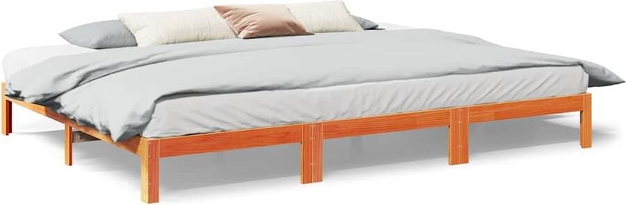 VidaXL Bedframe zonder matras 240x200 cm massief grenenhout wasbruin