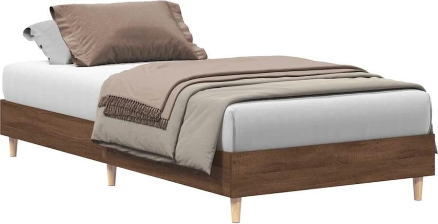 VidaXL Bedframe zonder matras 90x190 cm spaanplaat bruin eikenkleurig