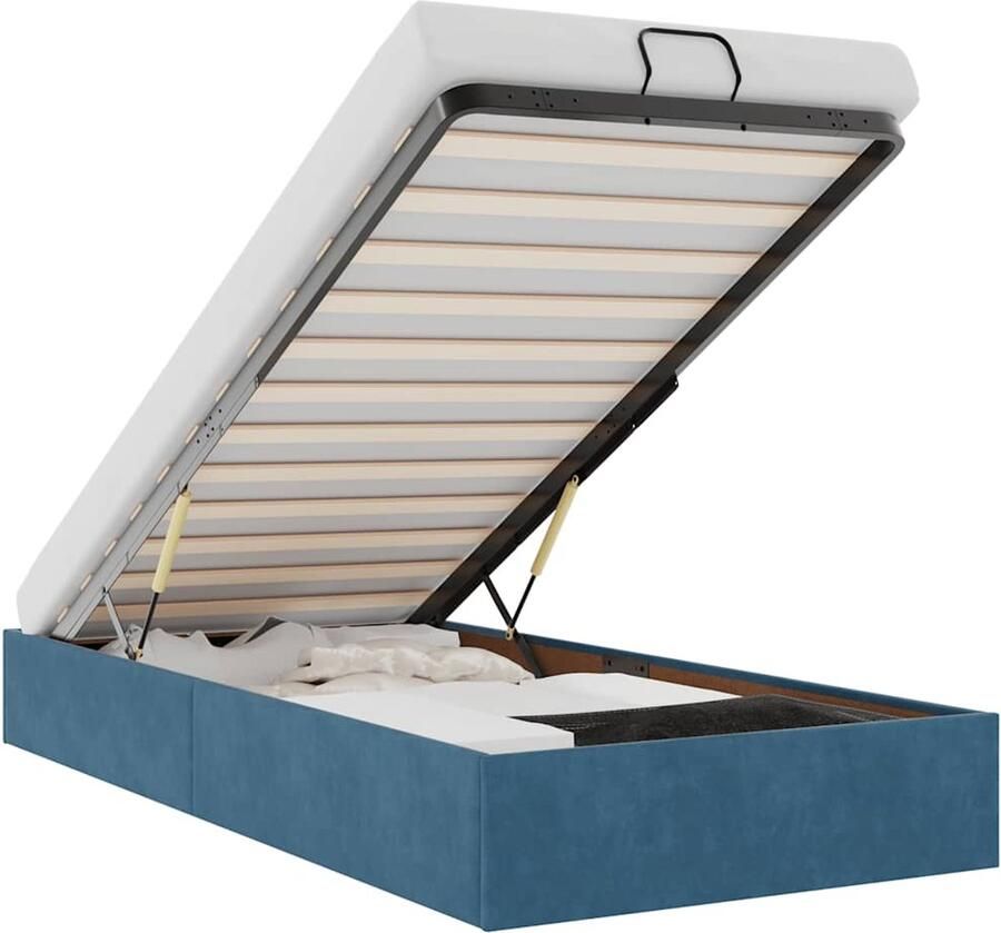 VidaXL Bedframe zonder matras 80x200 cm fluweel donkerblauw