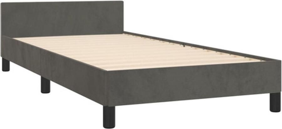 VidaXL -Bedframe-met-hoofdeinde-fluweel-donkergrijs-80x200-cm - Foto 5