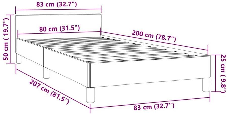 VidaXL -Bedframe-met-hoofdeinde-fluweel-donkergroen-80x200-cm - Foto 3