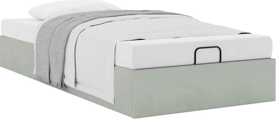 VidaXL Bedframe zonder matras 80x200 cm fluweel lichtgrijs - Foto 2