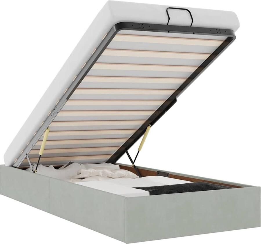 VidaXL Bedframe zonder matras 80x200 cm fluweel lichtgrijs