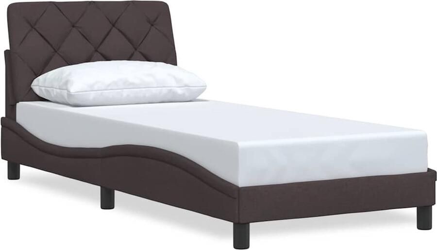 VidaXL Bedframe zonder matras 80x200 cm stof donkerbruin