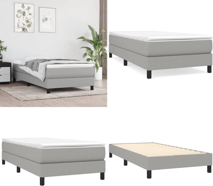 VidaXL Bedframe zonder matras 80x200 cm stof lichtgrijs - Foto 3