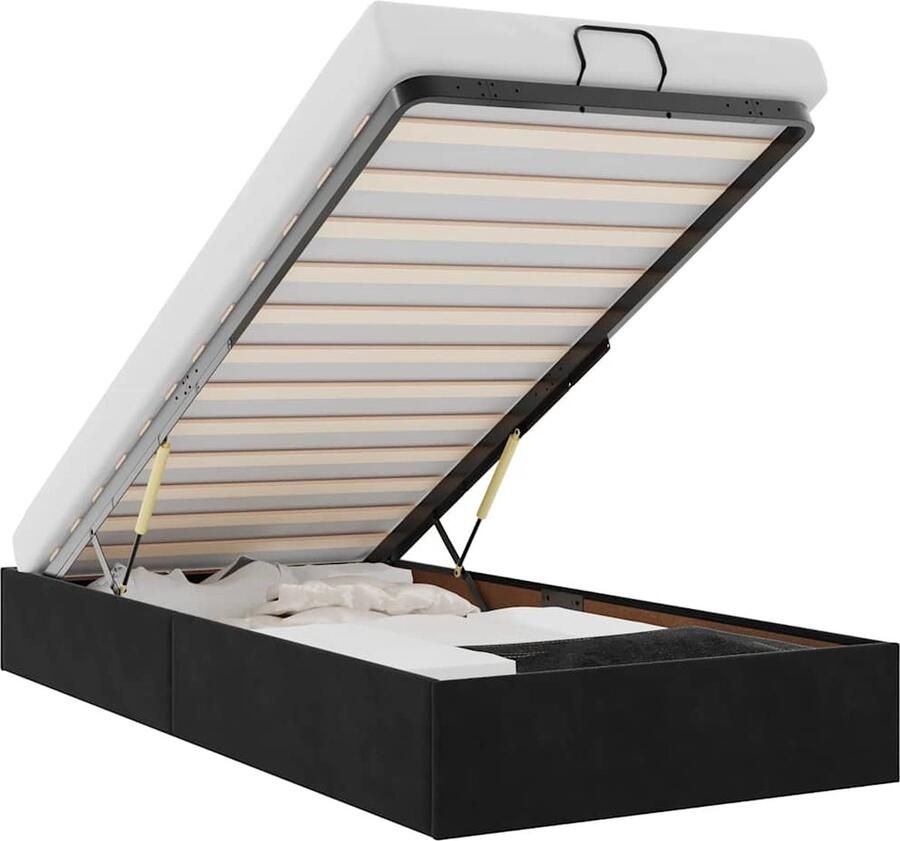 VidaXL Bedframe zonder matras 90x190 cm fluweel zwart