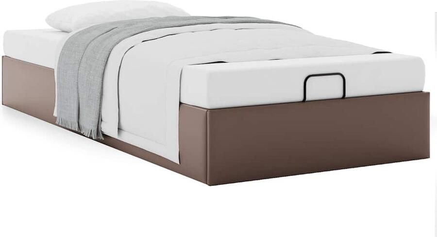 VidaXL Bedframe zonder matras 90x190 cm kunstleer bruin - Foto 2