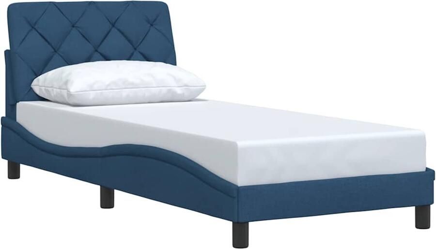 VidaXL Bedframe zonder matras 90x190 cm stof blauw - Foto 5