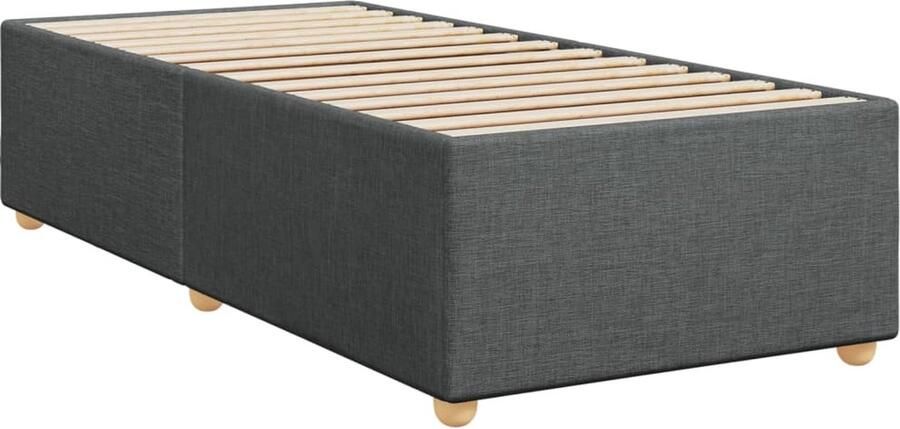 VidaXL Bedframe zonder matras 90x200 cm stof donkergrijs