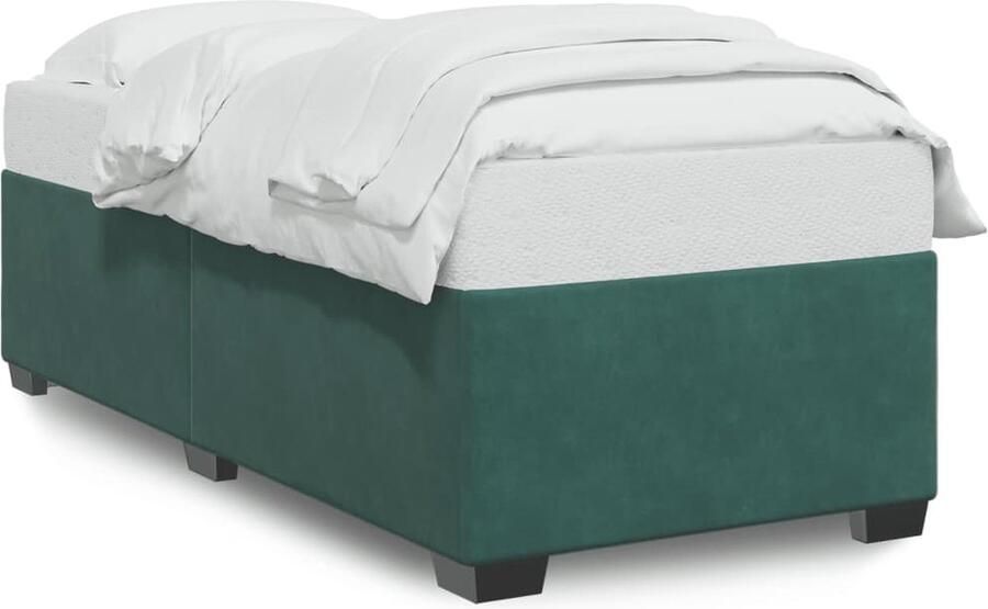 VidaXL -Bedframe-met-hoofdeinde-fluweel-donkergroen-100x200-cm - Foto 7