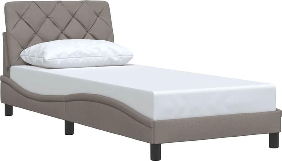 VidaXL Bedframe zonder matras 90x200 cm stof taupe - Foto 7