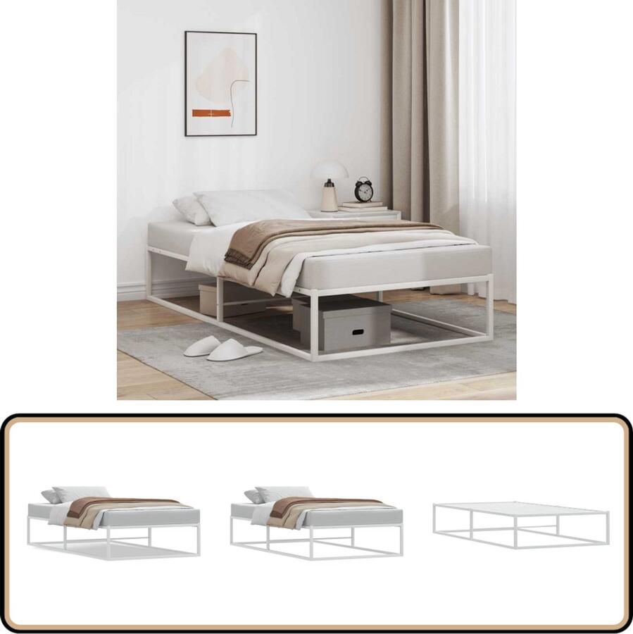 VidaXL Bedframe zonder matras 90x200 cm wit