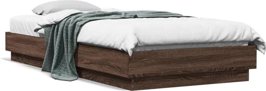 VidaXL -Bedframe-met-LED-verlichting-bruin-eikenkleurig-100x200-cm - Foto 2