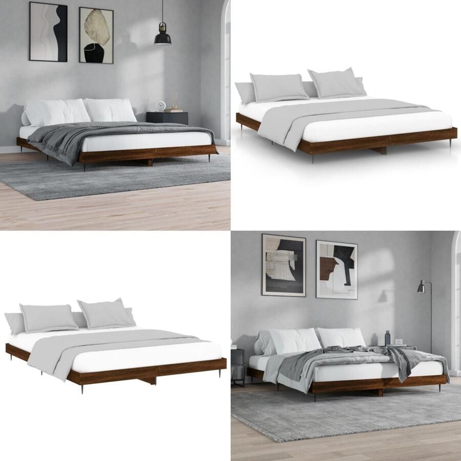VidaXL Bedframe zonder matras bewerkt hout bruin eikenkleur 150x200 cm