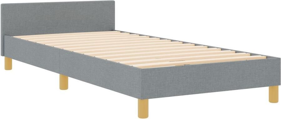 VidaXL Bedframe zonder Matras Donkergrijs 120x190 cm Stof Set van 2 - Foto 2