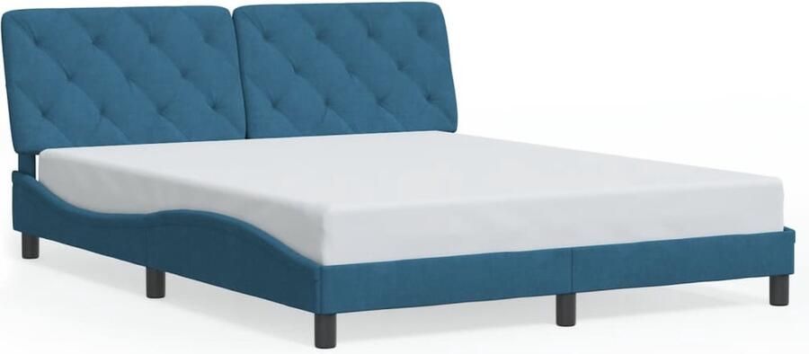 VidaXL -Bedframe-met-hoofdeinde-fluweel-blauw-160x200-cm