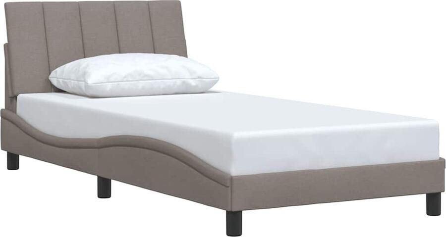 VidaXL Bedframe zonder matras Hanko 100x200 cm stof taupe