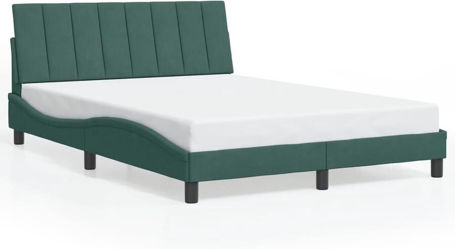 VidaXL Bedframe zonder matras Hanko 120x200 cm fluweel donkergroen - Foto 3