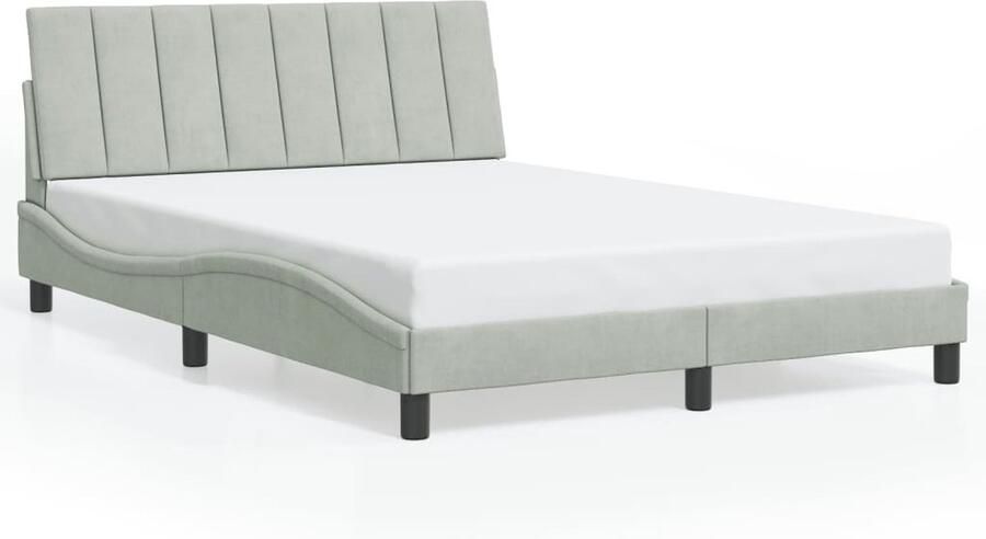 VidaXL Bedframe zonder matras Hanko 120x200 cm fluweel lichtgrijs - Foto 3
