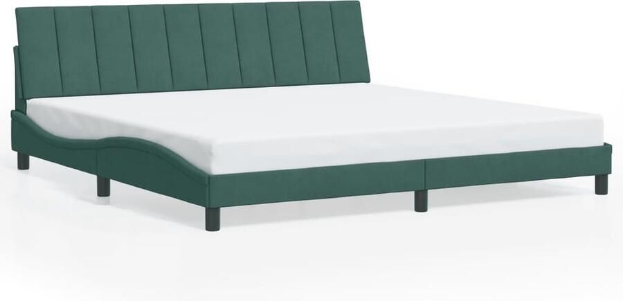 VidaXL Bedframe zonder matras Hanko 200x200 cm fluweel donkergroen - Foto 3
