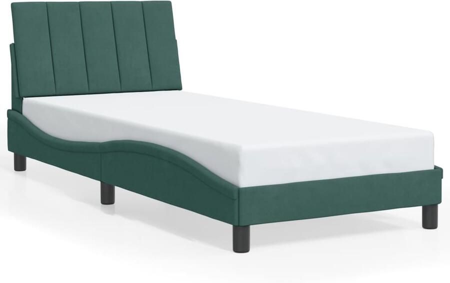 VidaXL Bedframe zonder matras Hanko 80x200 cm fluweel donkergroen - Foto 2