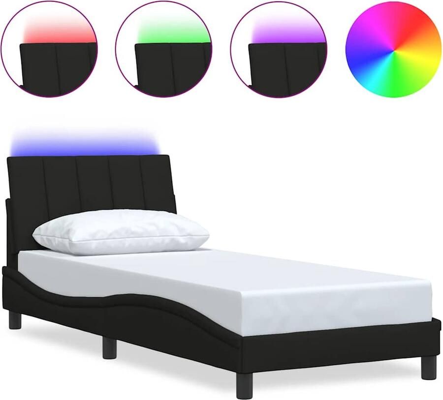 VidaXL Bedframe zonder matras Hanko 90x190 cm stof zwart - Foto 2