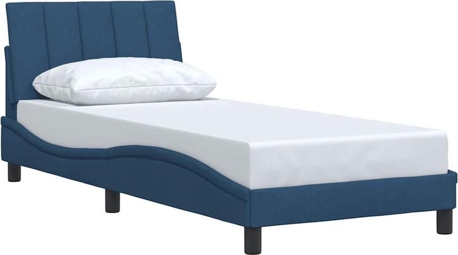 VidaXL Bedframe zonder matras Hanko 90x190 cm stof blauw - Foto 2