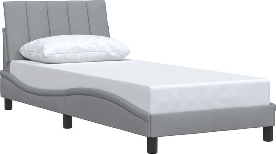 VidaXL Bedframe zonder matras Hanko 90x200 cm stof lichtgrijs - Foto 2