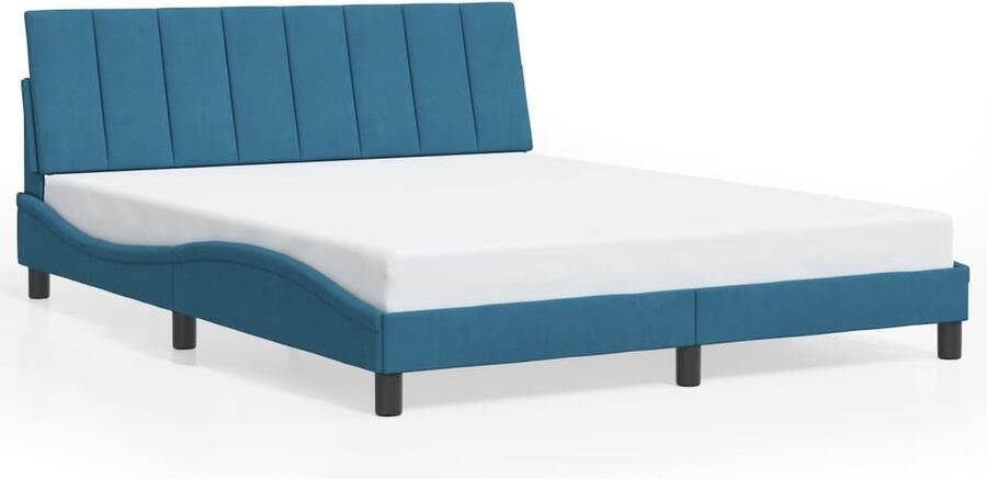VidaXL Bedframe zonder matras Hanko fluweel blauw 160x200 cm - Foto 2