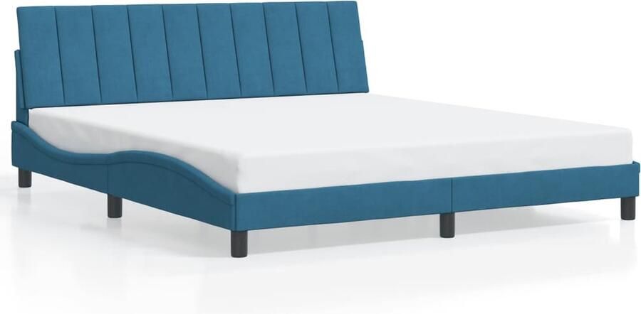 VidaXL Bedframe zonder matras Hanko fluweel blauw 180x200 cm