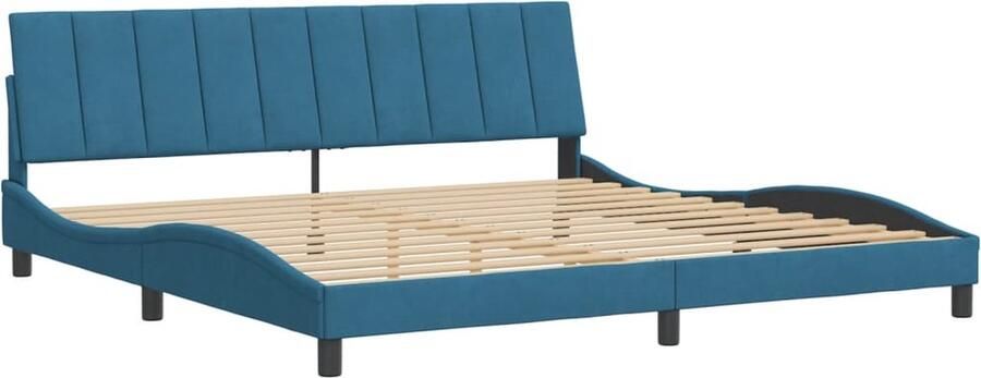 VidaXL Bedframe zonder matras Hanko fluweel blauw 200x200 cm - Foto 2