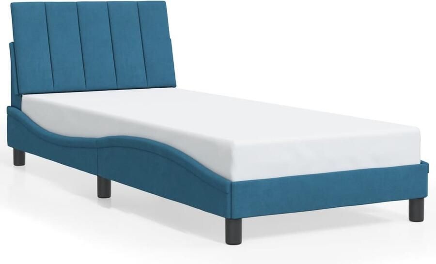 VidaXL Bedframe zonder matras Hanko fluweel blauw 80x200 cm - Foto 3