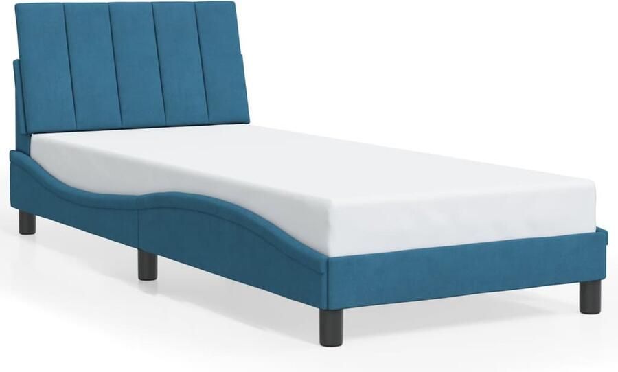 VidaXL Bedframe zonder matras Hanko fluweel blauw 90x190 cm - Foto 3